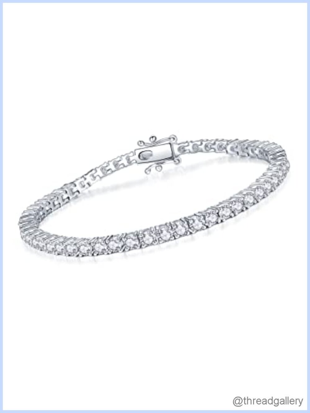 Moissanite Tennis Bracelet in Sterling Silver with 18K White Gold Plated